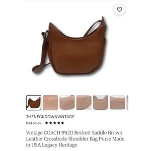 VINTAGE COACH Brown Leather Crossbody